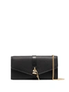 Chloé Aby Embellished Textured-leather Continental Wallet In Black