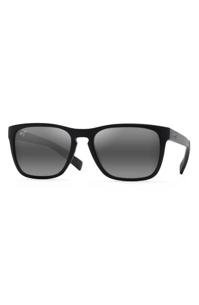 Maui Jim Longitude 52mm Polarized Sunglasses In Matte Black