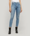 Agolde Nico High-rise Slim-fit Crop Ankle Distressed Jeans In Headlines