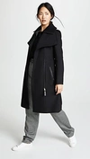 Mackage Nori Double-collar Wool-blend Coat In Black