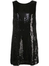 Alice And Olivia Kamryn Sequin Cowl Back Mini Dress In Black