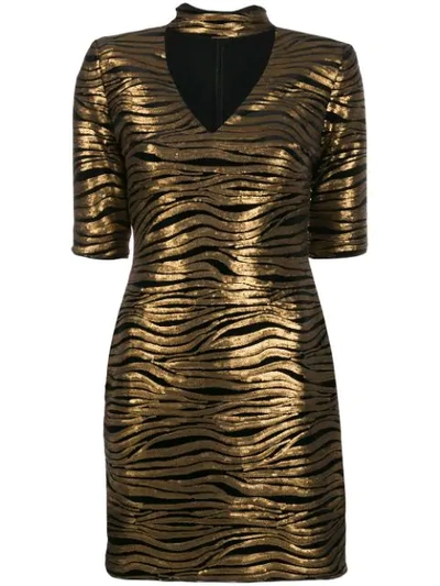 Alice And Olivia Inka Cutout Sequin-embellished Velvet Mini Dress In Gold