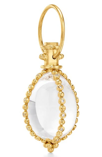Temple St Clair 18k Yellow Gold Celestial Crystal & Diamond Small Sassini Amulet In Crystal/ Diamond