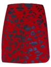 Andamane Bertha Leopard Jacquard Mini Skirt In Red Leopard