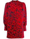 The Andamane Baylee Leopard Jacquard Mini Dress In Leo Rosso