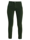 L'agence Margot High-rise Velvet Skinny Ankle Jeans In Moss