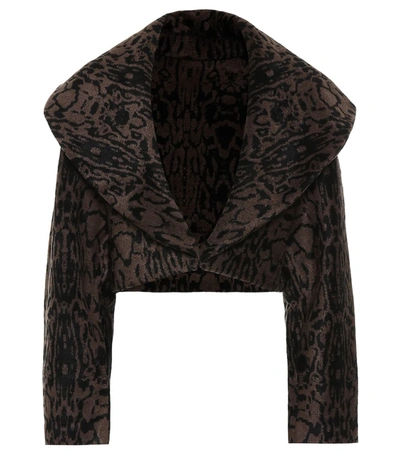 Alaïa Animal-print Crop Jacket In Noir Brun