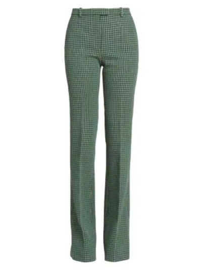 Givenchy Women's Structured Plaid Wool Bootcut Pants In Green