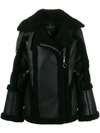 Nicole Benisti Montaigne Shearling-trimmed Jacket In Black