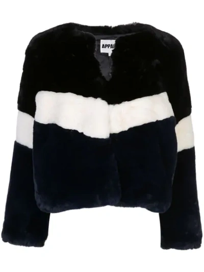 Apparis Women's Brigitte Colorblock Faux Fur Jacket In Black