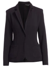 Majestic French Terry Single-button Blazer In Noir