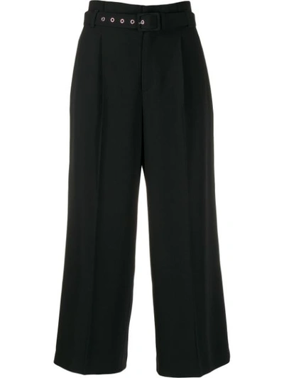 Red Valentino Women's Belted Stretch Cropped Trousers In Black