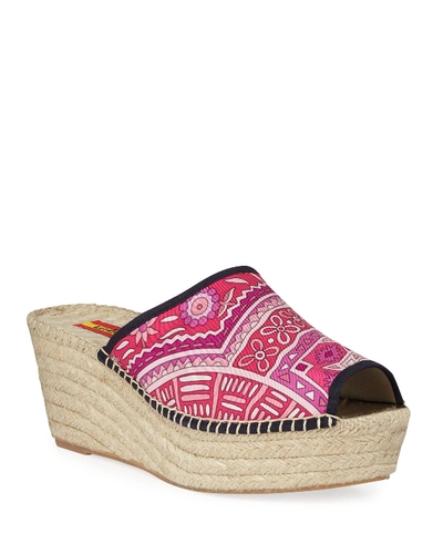 Respoke Women's Printed Wedge Heel Espadrille Sandals In Pink