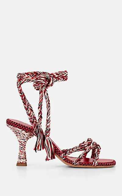 Antolina Women's Woven Ankle Tie High-heel Sandals In Granada Red Multi