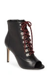 Charles David Women's Charlye Peep Toe High-heel Booties In Black Leather
