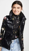 Sam Freedom Glossy Puffer Down Vest In Caviar