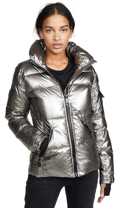 Sam Freestyle Down Nylon Puffer Jacket In Silver