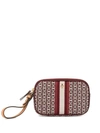 Tory Burch Gemini Link Canvas Wristlet In Red