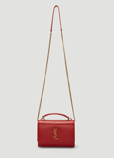 Saint Laurent Sunset Monogram Chain Bag In Red