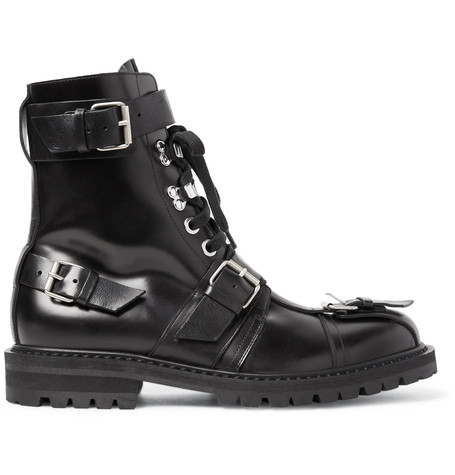 Dries Van Noten Buckled Polished-leather Boots | ModeSens