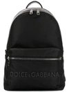 Dolce & Gabbana Men's Tonal Logo Backpack In Black