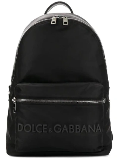 Dolce & Gabbana Men's Tonal Logo Backpack In Black