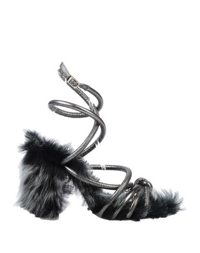 Pollini Sandals In Lead