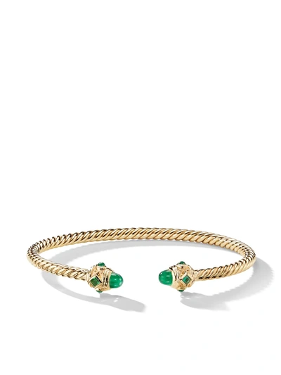 David Yurman 18kt Yellow Gold Renaissance Emerald Cuff In 88fem