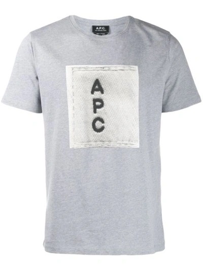 Apc Logo Graphic T-shirt In Grey