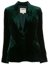 L Agence L'agence Chamberlain Velvet Blazer In Forest Green