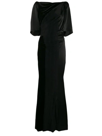Talbot Runhof Ruffled Long Dress In Black