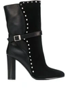 Via Roma 15 Studded Ankle Boots In Black