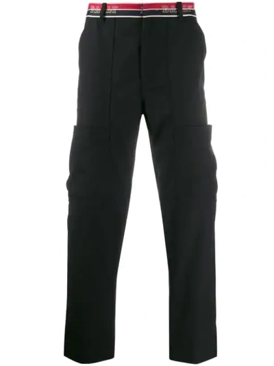 Bally Logo Stripe Tailored Trousers In Black