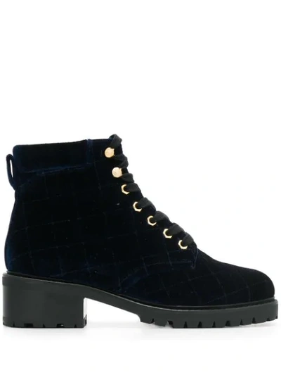 Sandro Lace-up Ankle Boots In Blue