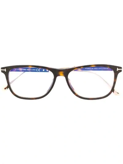 Tom Ford Square Frame Glasses In Brown