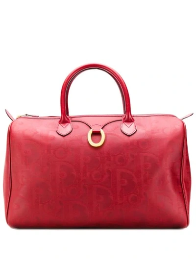 Pre-owned Dior 1990's  Patterned Tote Bag In Red