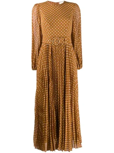 zimmermann brown polka dot dress Zimmermann Juno Split Polka Brown Dress Size 0 / AU 8