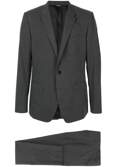 Dolce & Gabbana Striped Formal Suit In Black