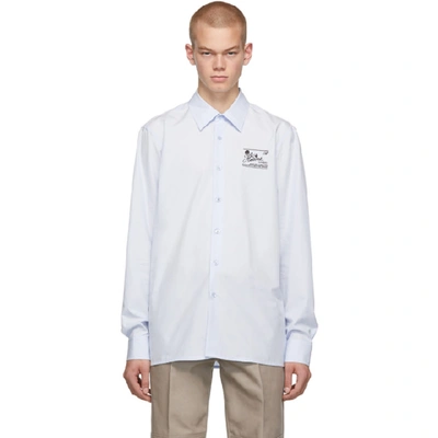 Raf Simons Blue Heroes And Losers Slim Fit Shirt In 00042 Ltblu