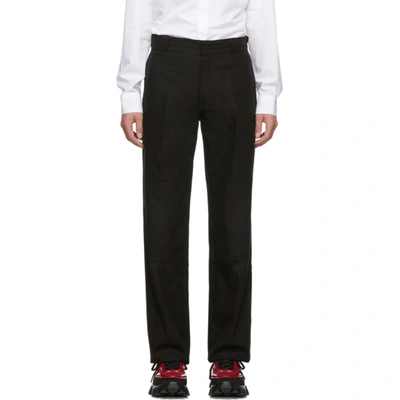 Raf Simons Black Illusions Straight Fit Trousers In 00099 Black
