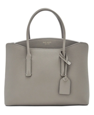 Kate Spade New York Margaux Large Leather Satchel In True Taupe/gold