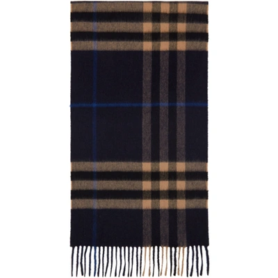 Burberry Men's The Classic Check Cashmere Scarf In Indigo/mid Camel