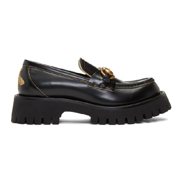 gucci leather horsebit loafer with web