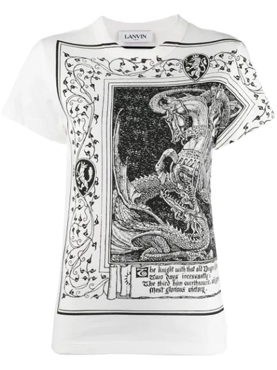 Lanvin Graphic-print Cotton-jersey T-shirt In White