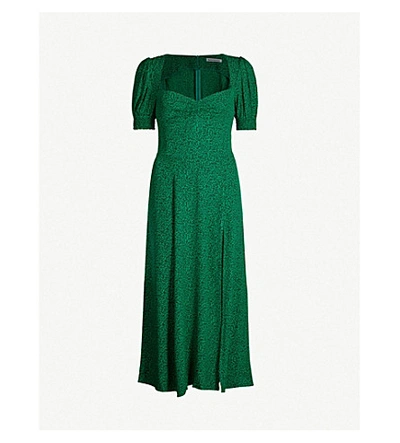 Reformation Lacey Abstract-print Crepe Midi Dress In Jitterbug