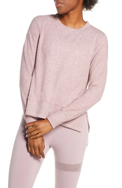 Alo Yoga 'glimpse' Long Sleeve Top In Dusted Plum Heather
