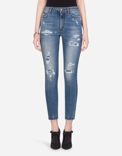 Dolce & Gabbana Audrey-fit Jeans In Stretch Denim In Azure