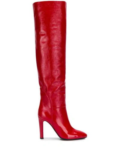 Giuseppe Zanotti Over The Knee Boots In Red