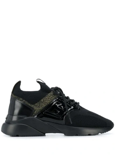 Hogan Panelled Trainers In Black