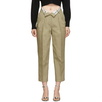 Alexander Wang Flipped Waistband Tapered Trousers In Neutrals